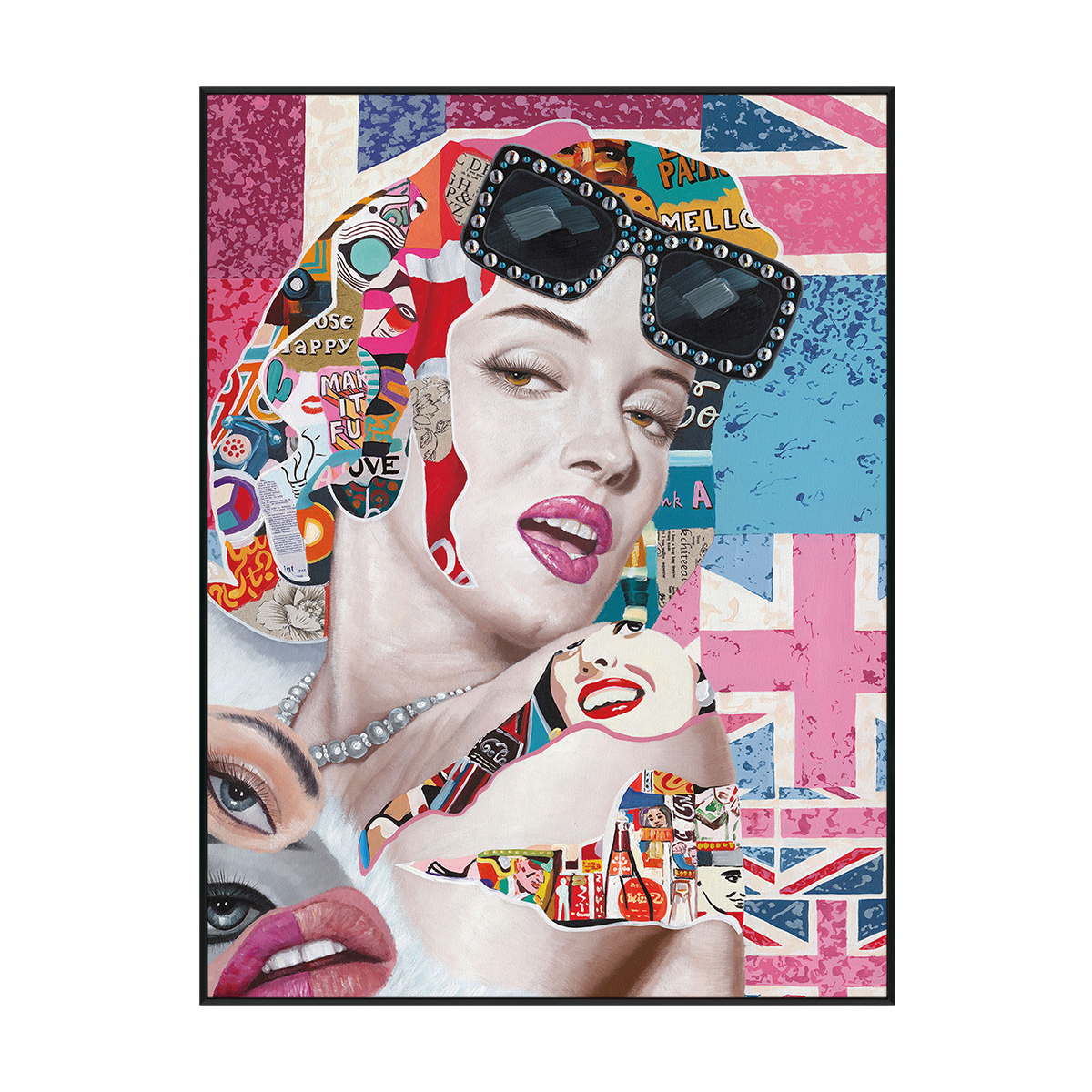 Pop Diva Union Jack Abstract Portrait Painting #I2020