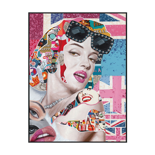 Pop Diva Union Jack Abstract Portrait Painting #I2020
