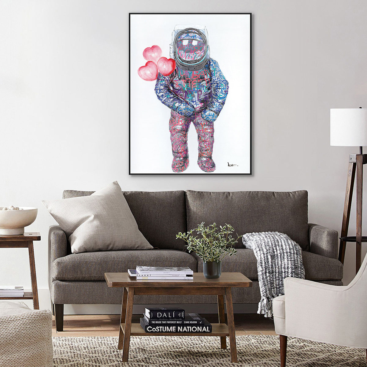 Love Voyager Astronaut Graffiti Painting #I2134