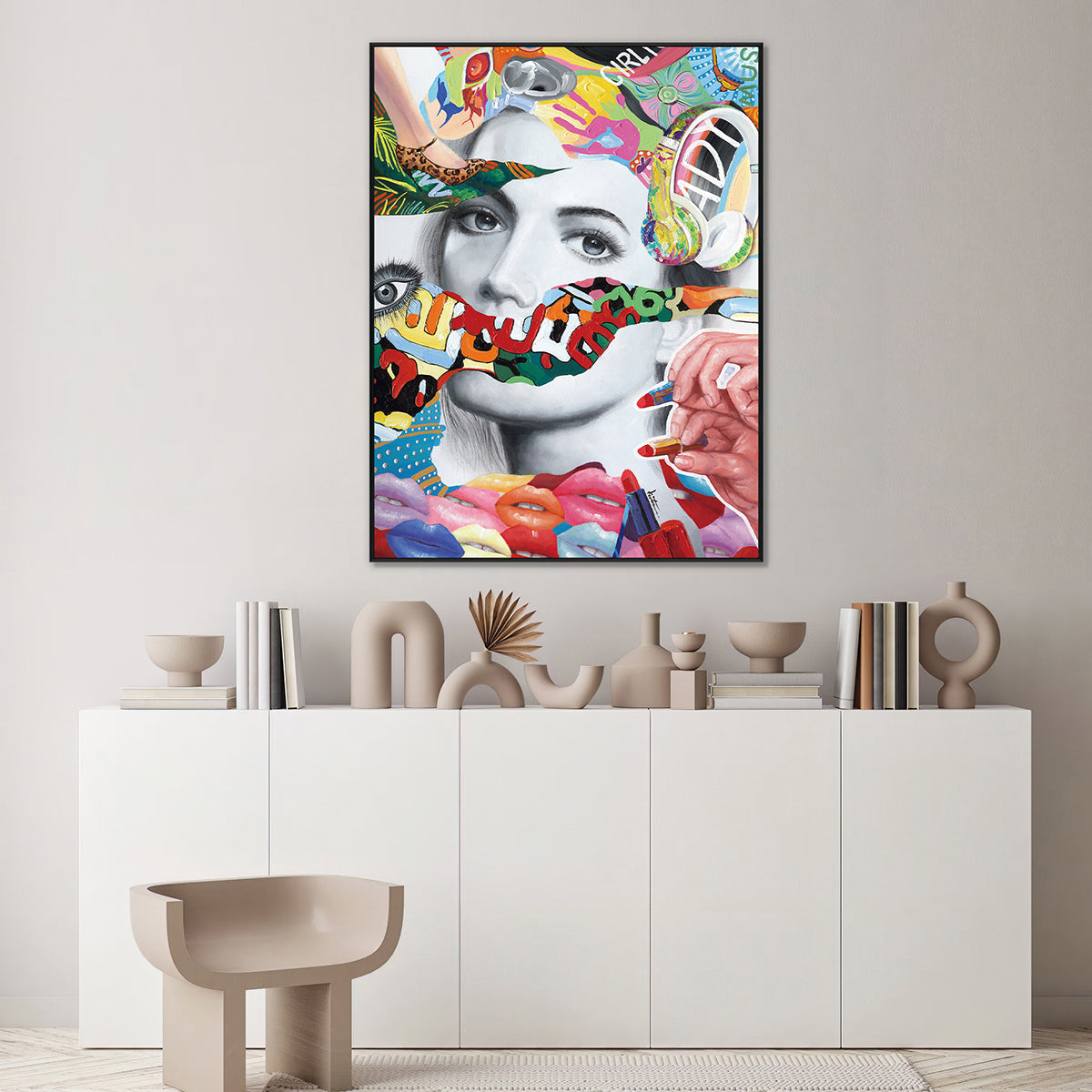 Color Pop Muse Abstract Portrait Painting #I2158