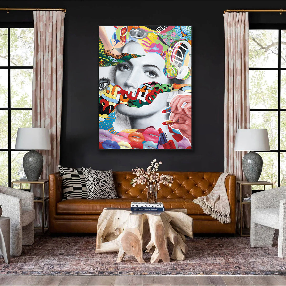 Color Pop Muse Abstract Portrait Painting #I2158