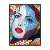 Blue Bloom Abstract Portrait Painting #I2160