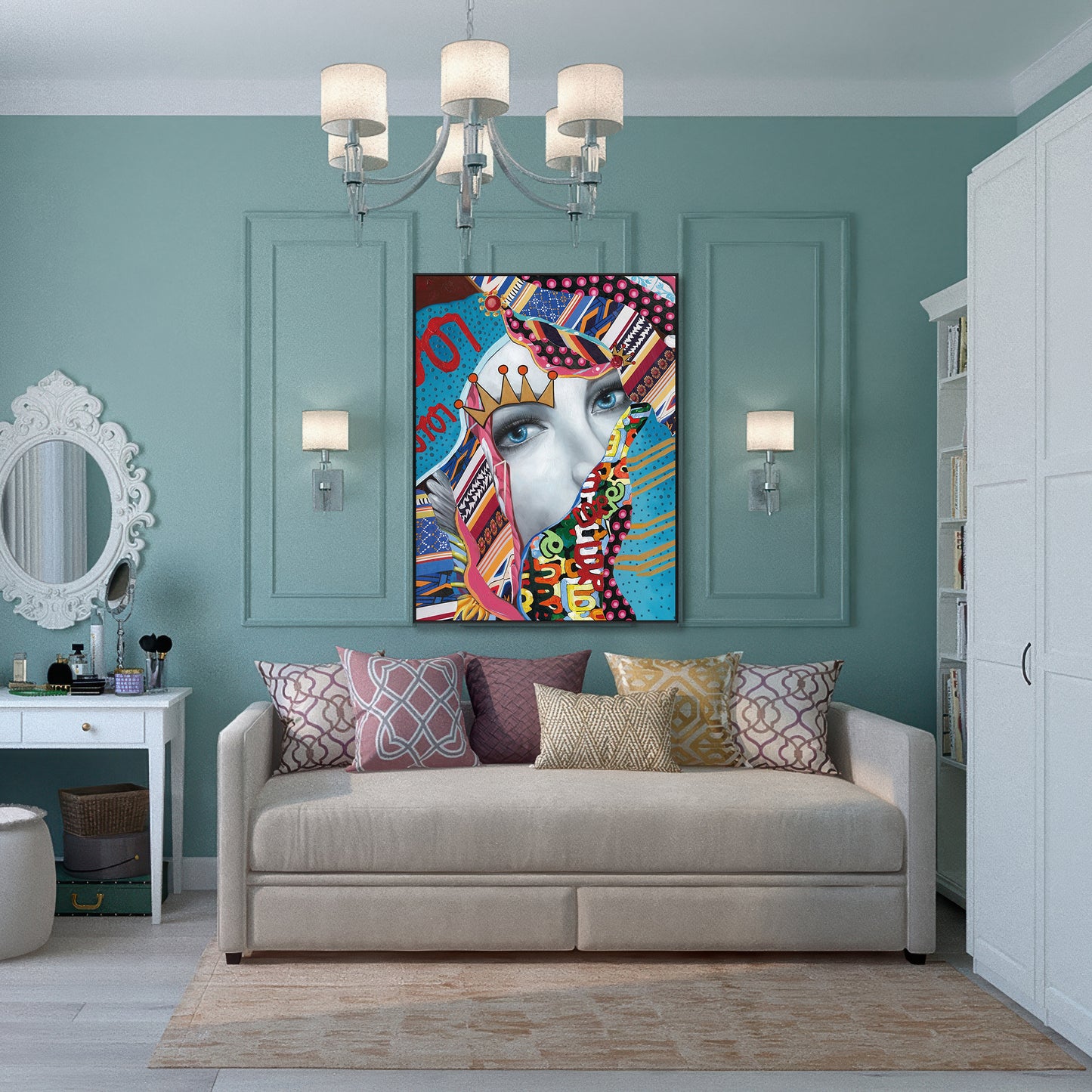 Crowned Muse Pop Art Painting #I2507