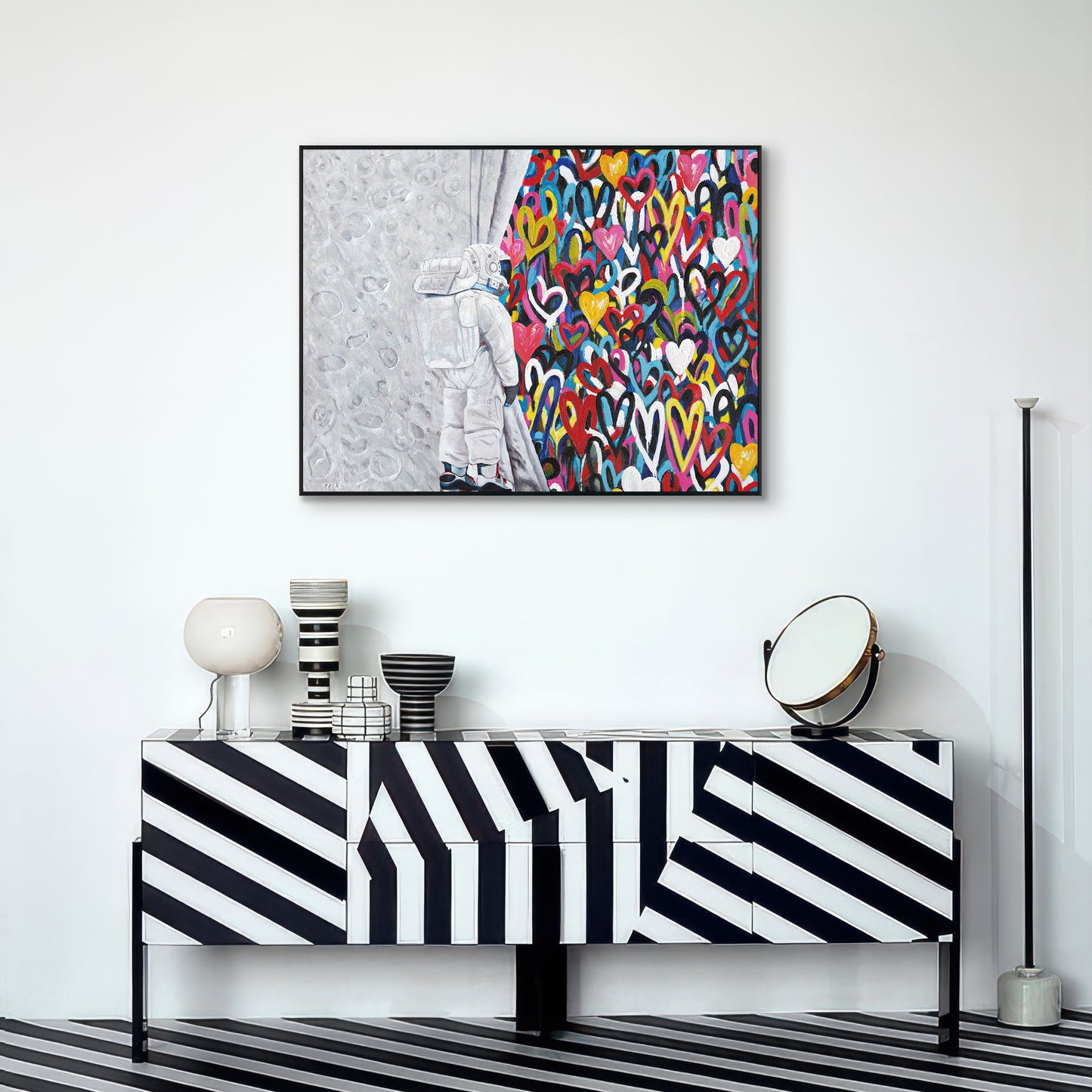 Cosmic Love Astronaut Painting #I2610