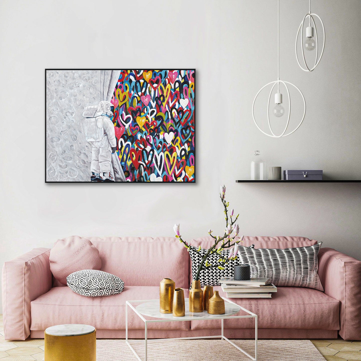 Cosmic Love Astronaut Painting #I2610