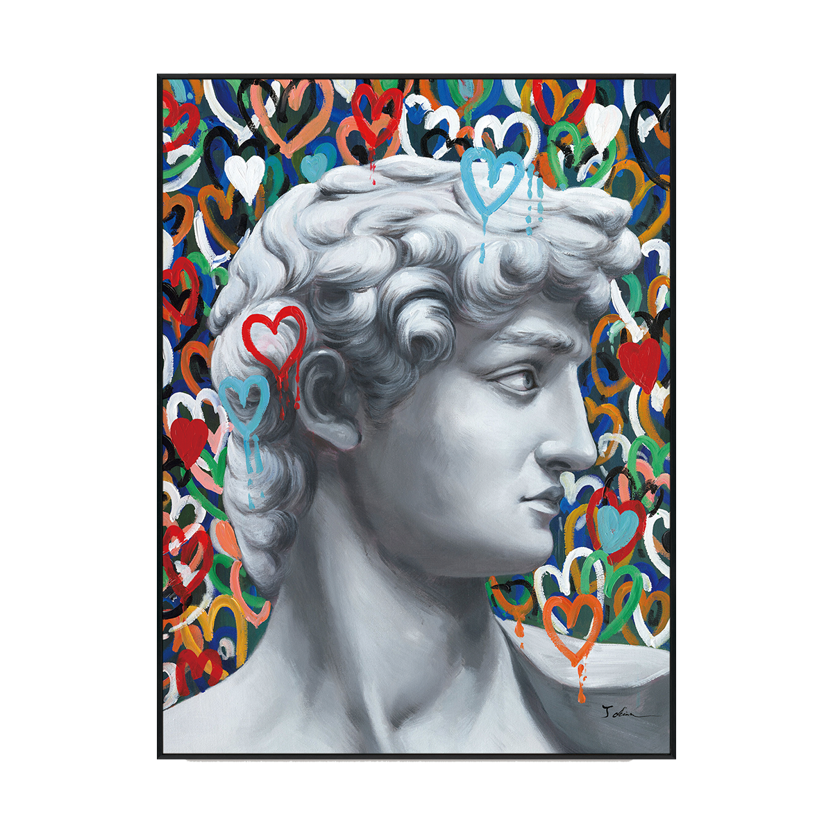 David Hearts Modern Pop Art Painting #I2637