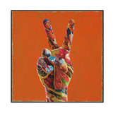 Vibrant Peace Hand Pop Art Painting #I2699