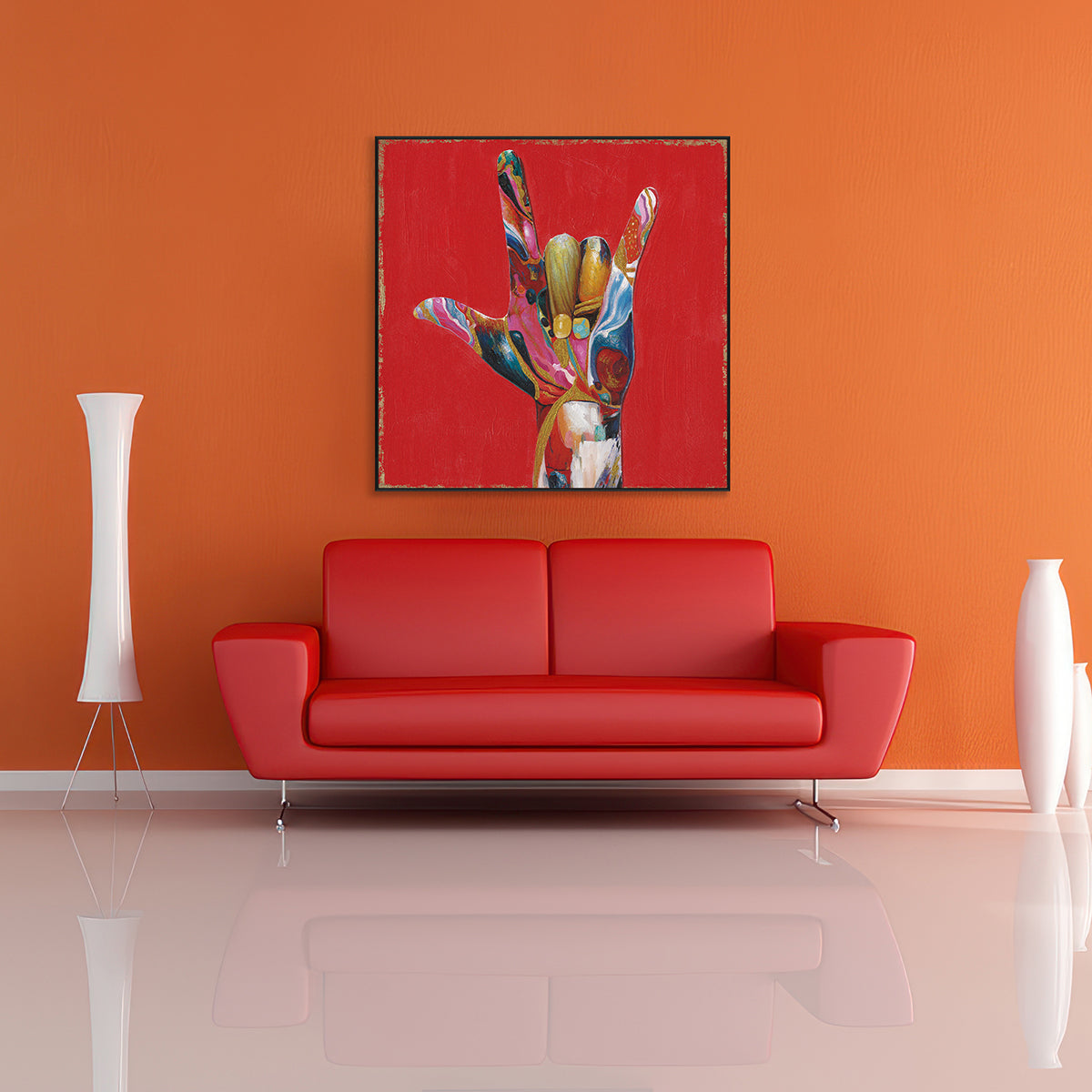 Colorful Love Hand Pop Art Painting #I2700