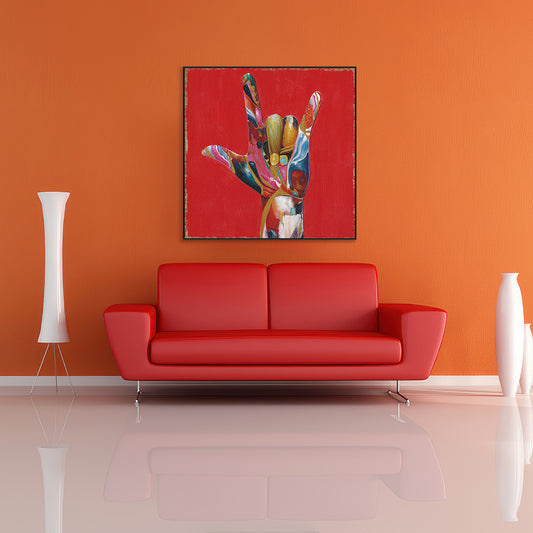 Colorful Love Hand Pop Art Painting #I2700