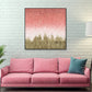 Blush Cascade Pink & Gold Abstract Painting #I13042