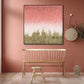 Blush Cascade Pink & Gold Abstract Painting #I13042