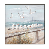 Coastal Harmony Seagull Painting #I3626