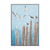 Seagull Haven Coastal Seascape Painting #I3633