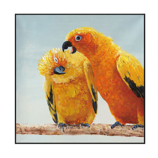 Golden Parrot Companionship Painting #I3724