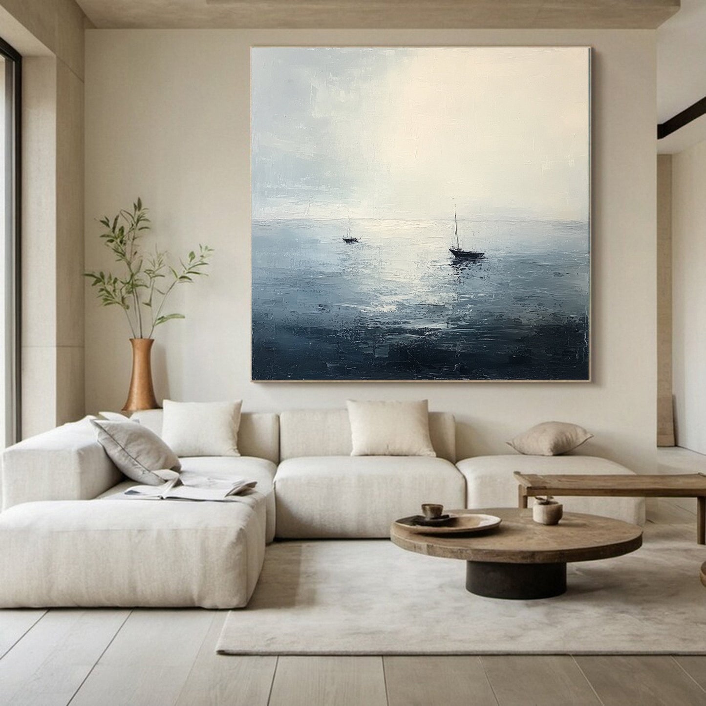 Quiet Horizon Sailboat Painting