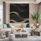Ebon Tide Textured Abstract Painting