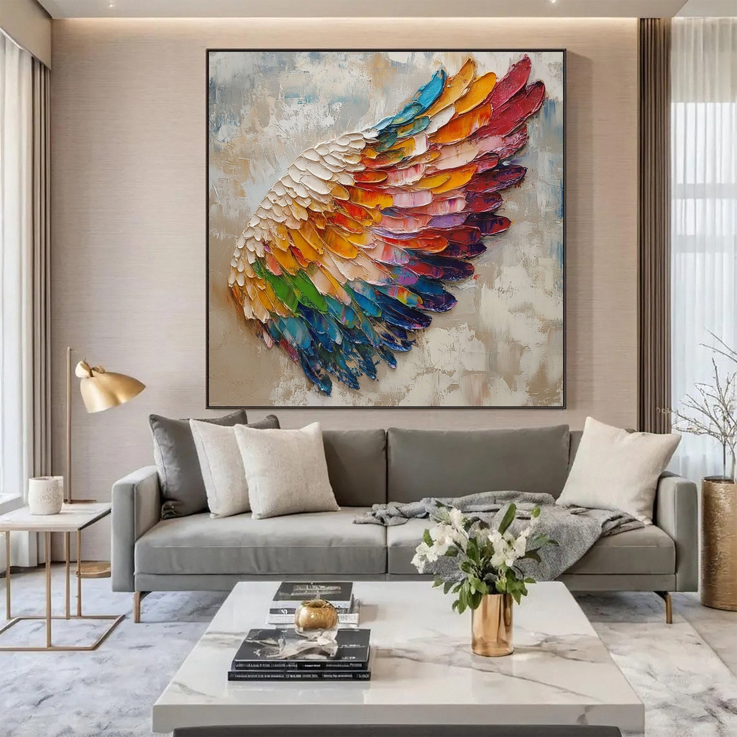 Radiant Wing Colorful Abstract Painting