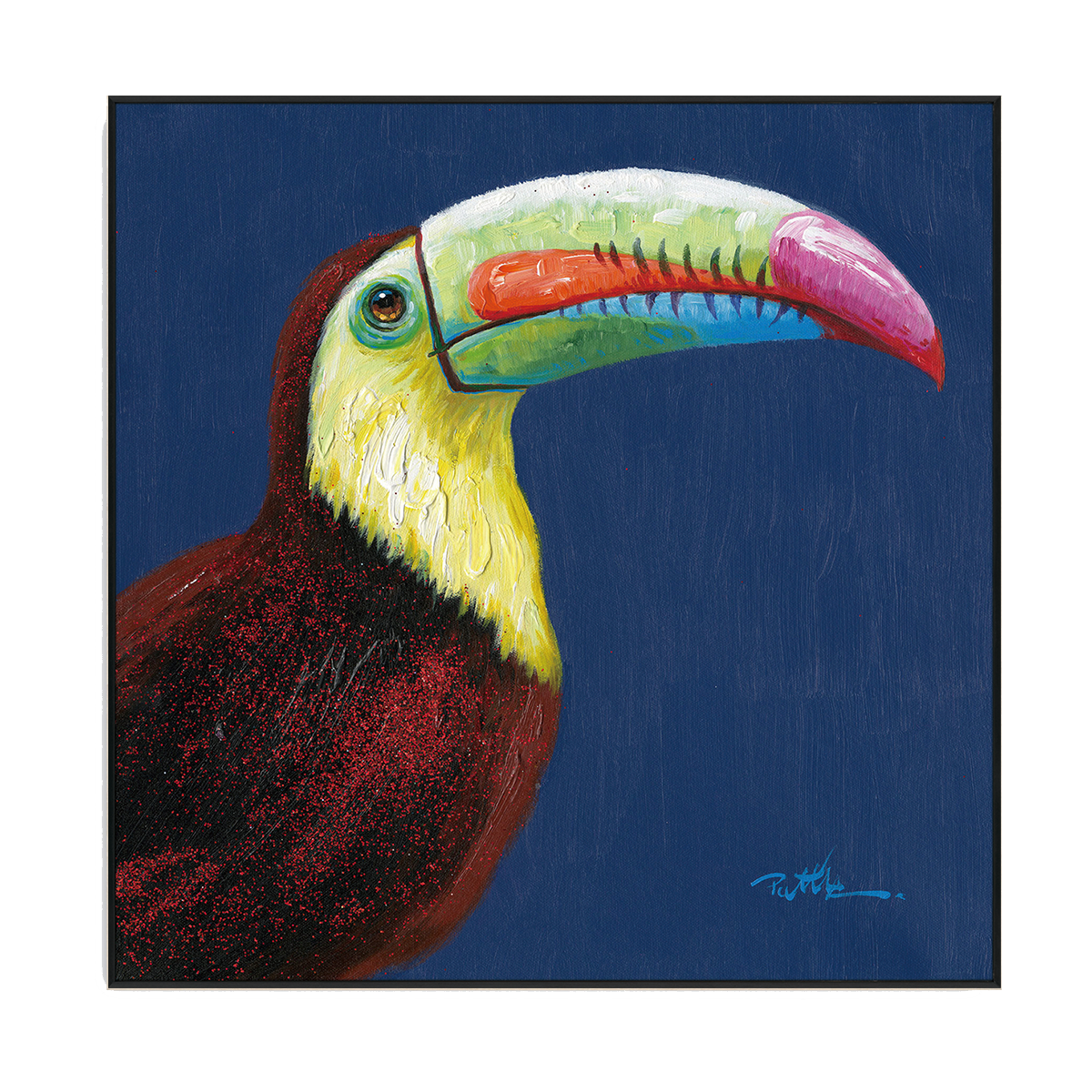 Vibrant Toucan Portrait Painting #J0004