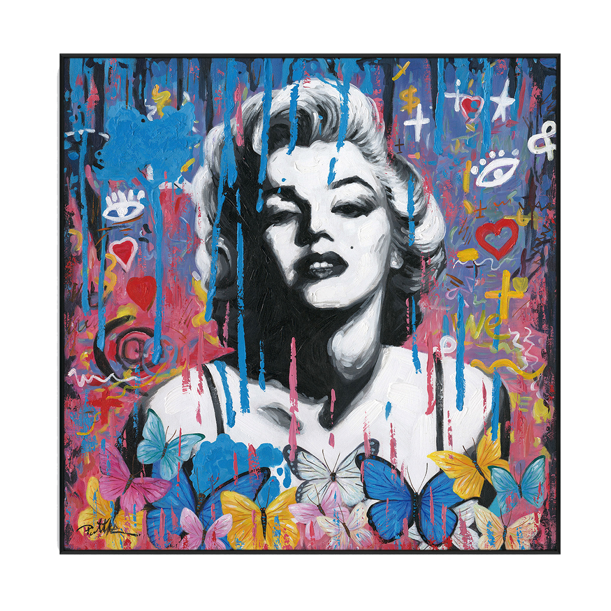 Pop Art Marilyn with Butterflies Painting #J0217