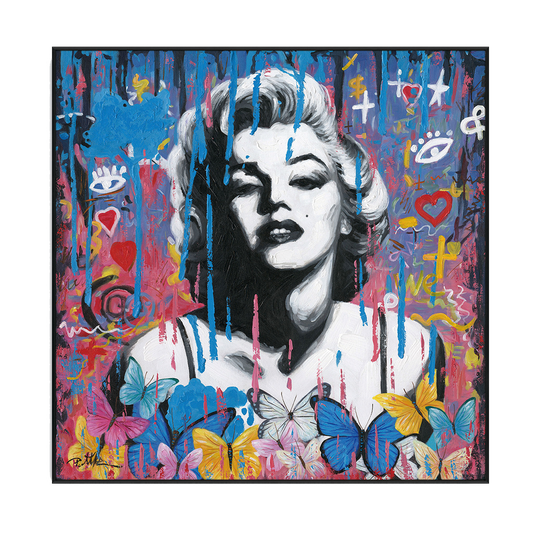 Pop Art Marilyn with Butterflies Painting #J0217