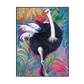 Vibrant Ostrich Abstract Painting #J0239
