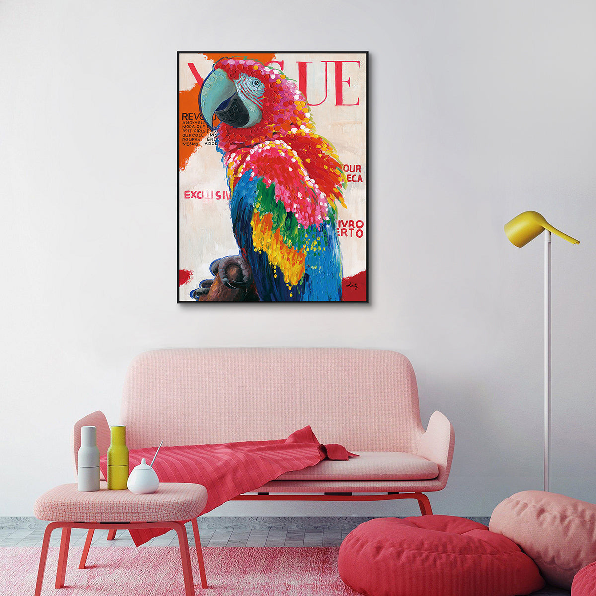 Crimson Pride Vibrant Parrot Painting #J1717