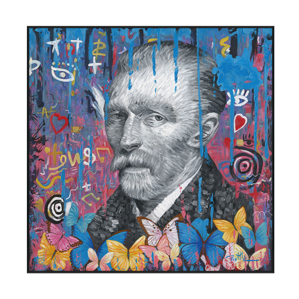 Van Gogh Pop Art Butterfly Painting #J2018