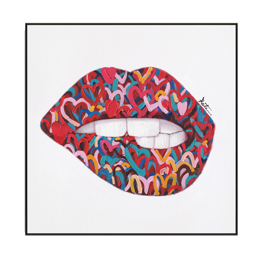 Colorful Heart Lips Painting #J2043