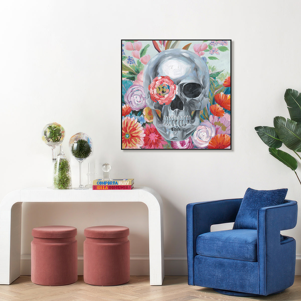 Floral Skull Harmony Painting #J2152