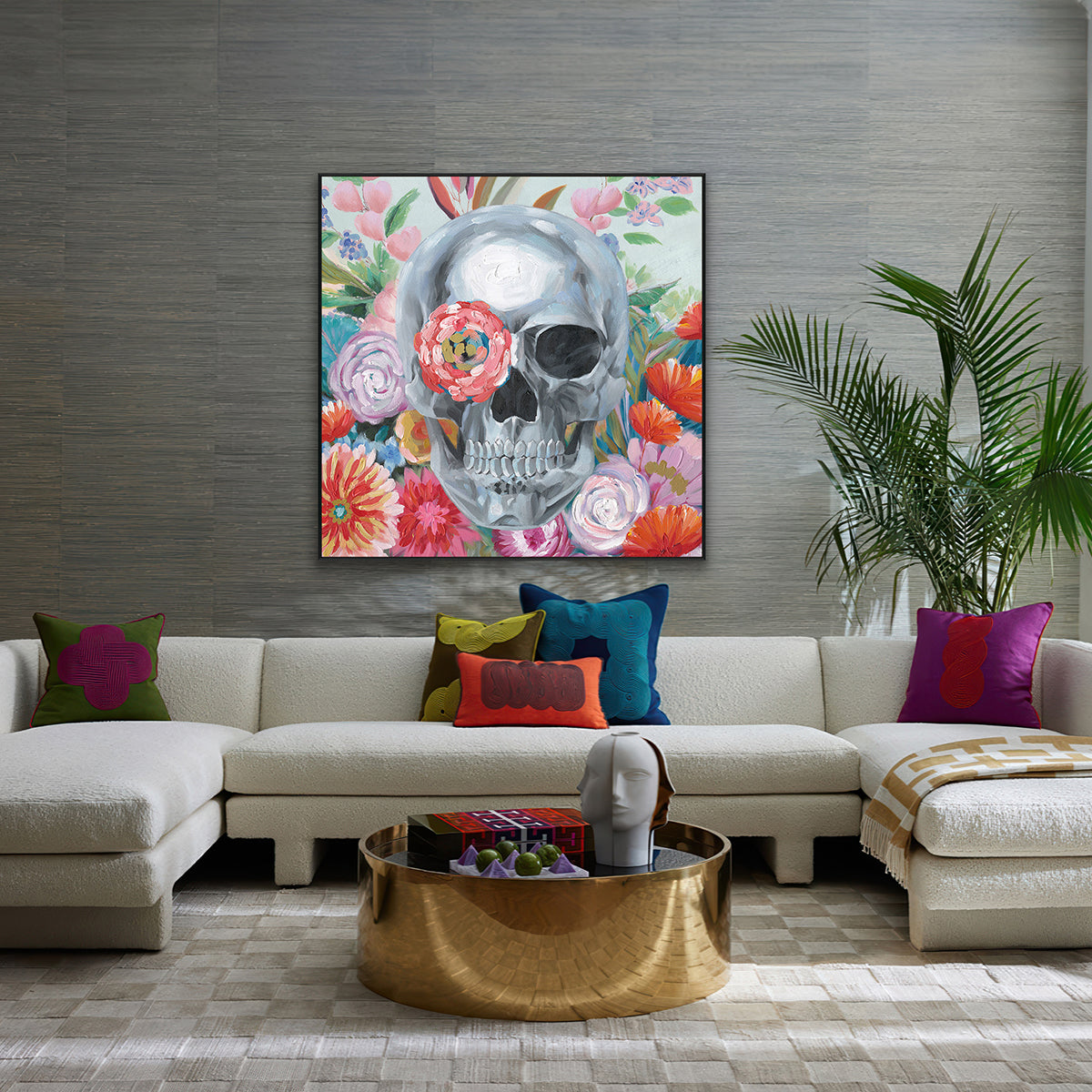 Floral Skull Harmony Painting #J2152