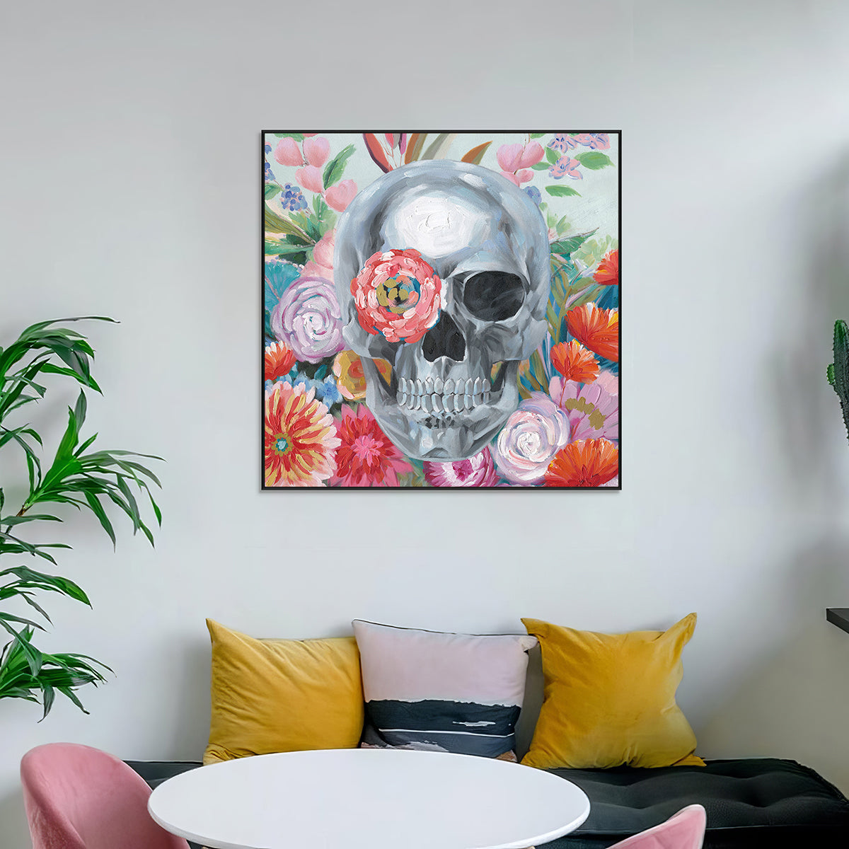 Floral Skull Harmony Painting #J2152