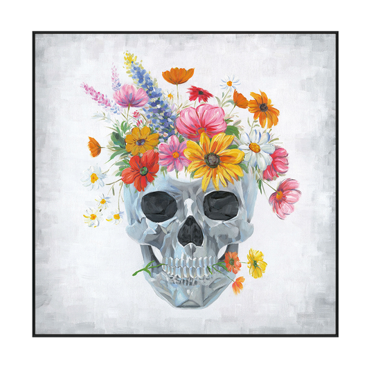 Blooming Skull Flower Painting #J2170