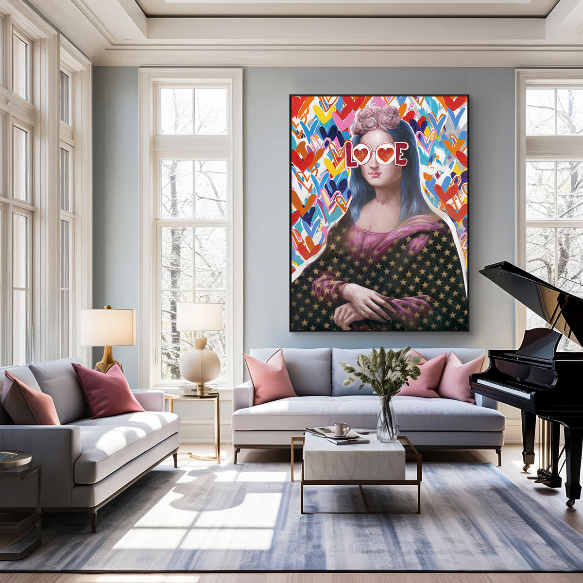 Love Vision Pop Art Mona Lisa Painting #J2560