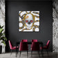 Golden Skull Snake Art Painting #J2565