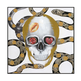 Golden Skull Snake Art Painting #J2565