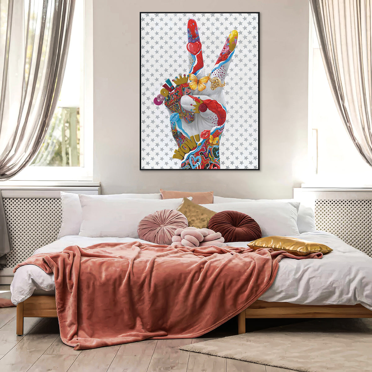 Victory Pop Hand Colorful Abstract Painting #J2575
