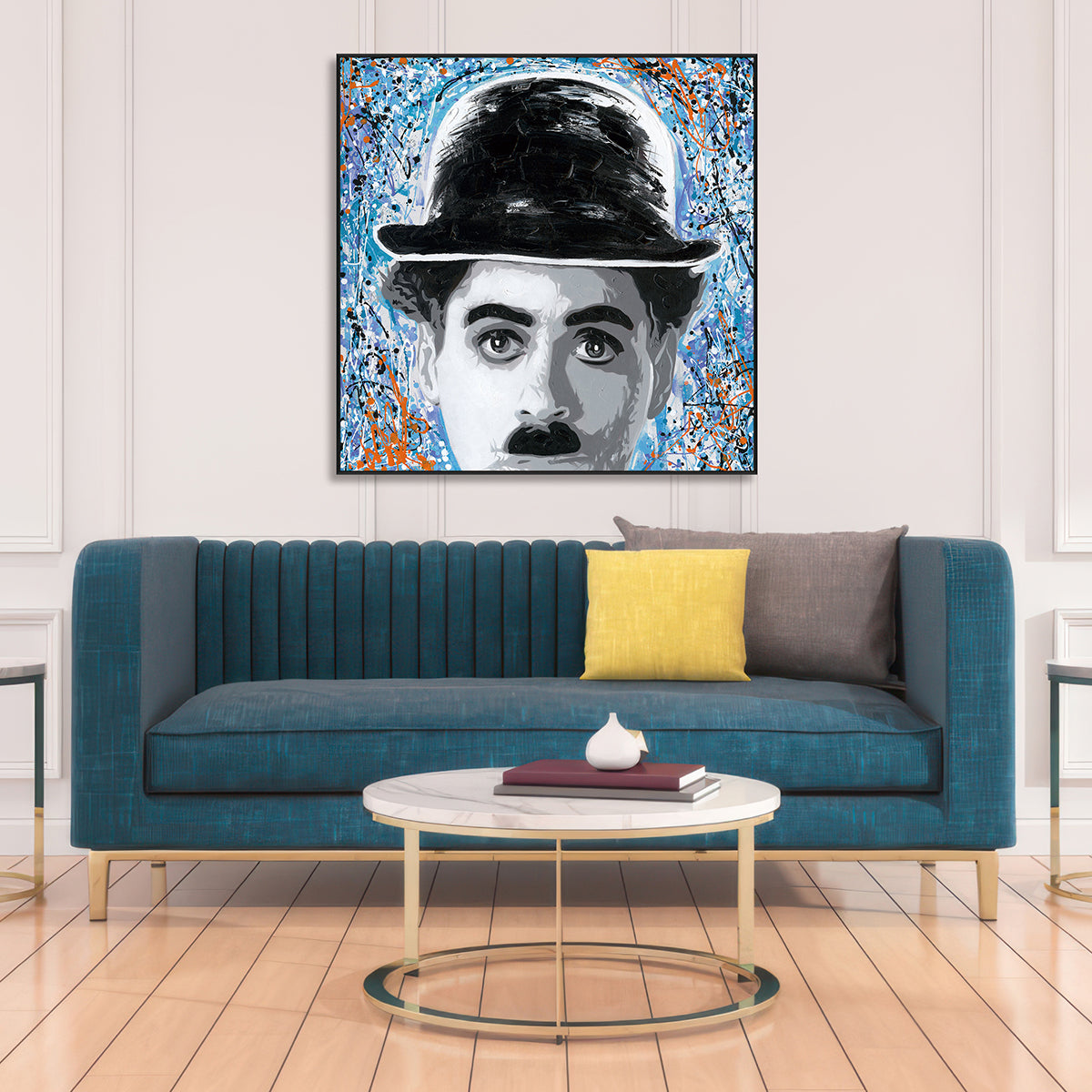 Chaplin Graffiti Pop Art Painting #J2579