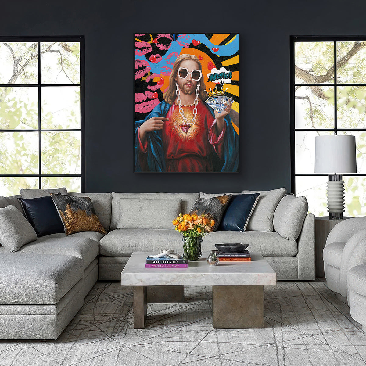 Hip Hop Sacred Heart Pop Abstract Painting #J2598