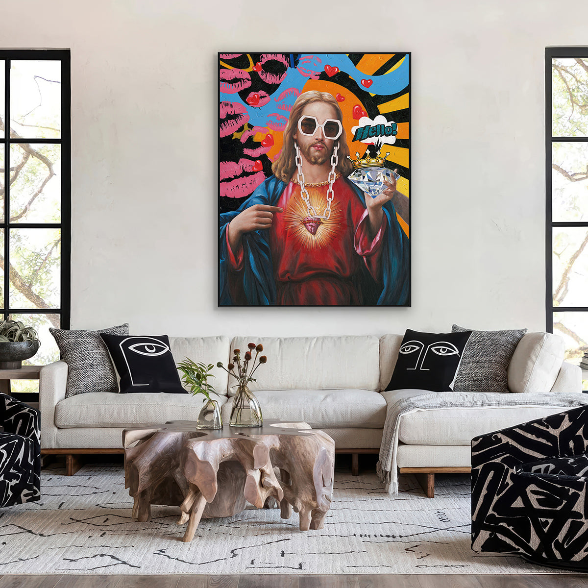 Hip Hop Sacred Heart Pop Abstract Painting #J2598