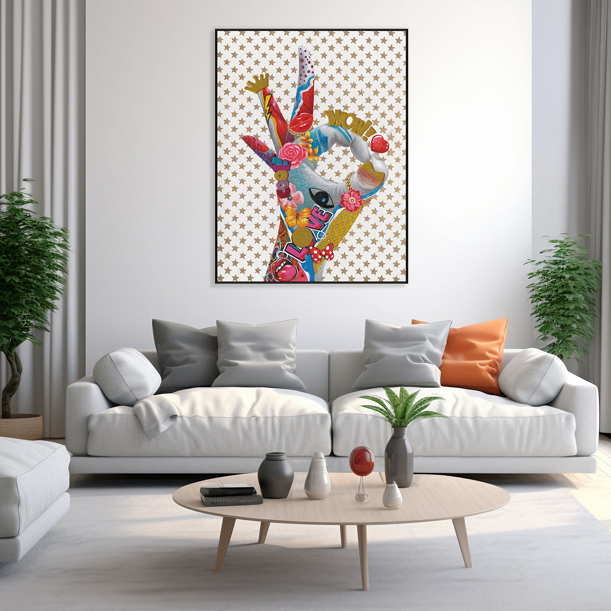 Love Hand Gesture Pop Art Painting #J2605