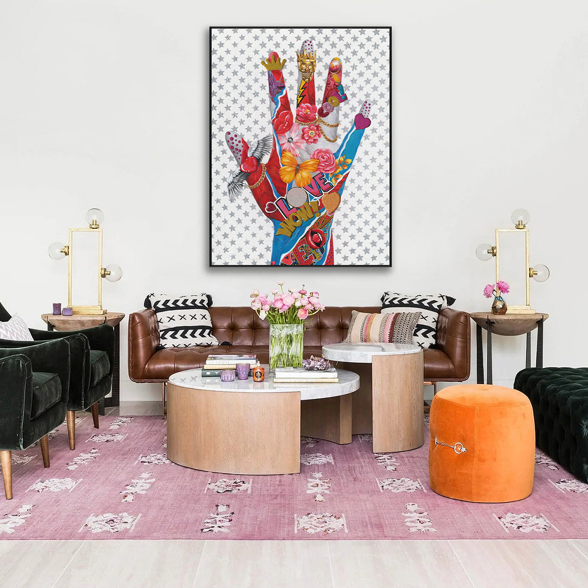 LOVE Hand Pop Art Creative Textured Painting #J2609