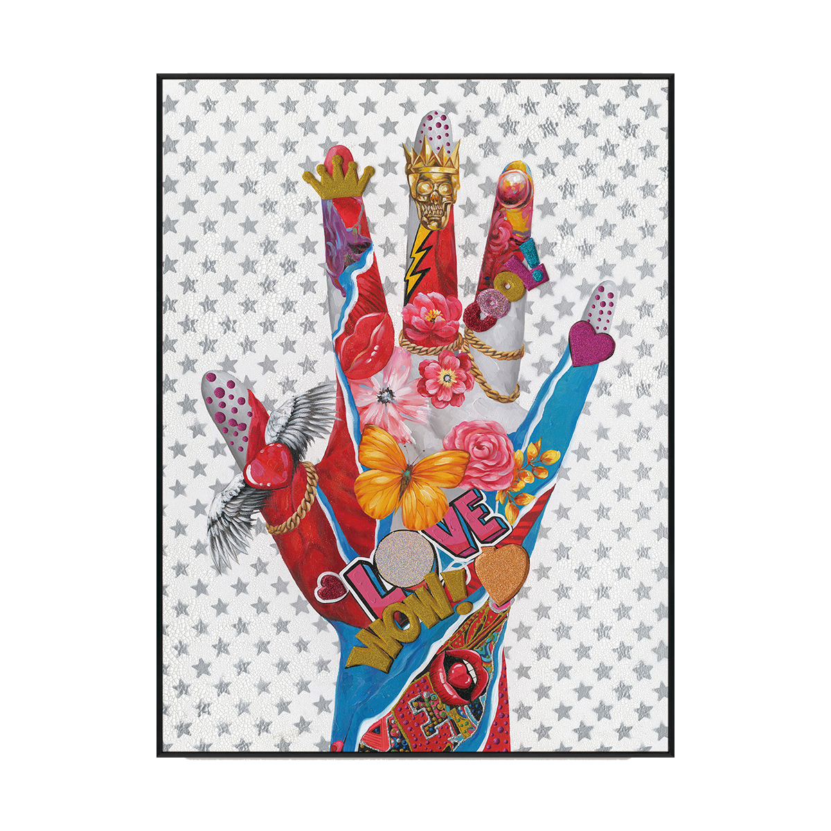 LOVE Hand Pop Art Creative Textured Painting #J2609