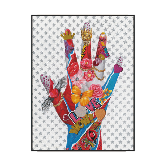 LOVE Hand Pop Art Creative Textured Painting #J2609