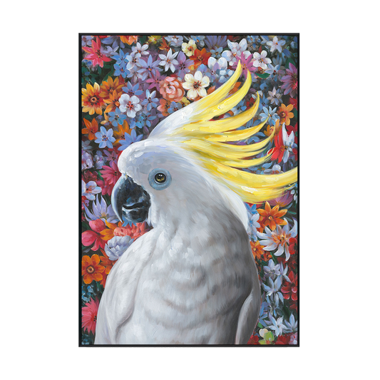 Radiant Cockatoo Floral Expression Painting #J2610