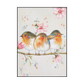 Spring Companions Three Birds Floral Painting #J2626