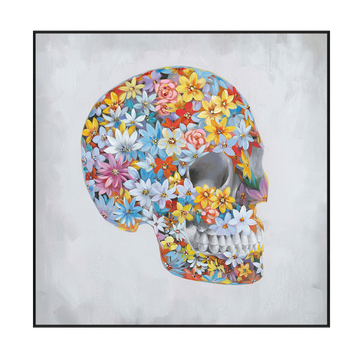 Colorful Floral Skull Painting #J2636