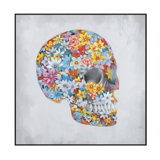 Colorful Floral Skull Painting #J2636
