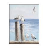 Seaside Gulls Coastal Painting #J3536