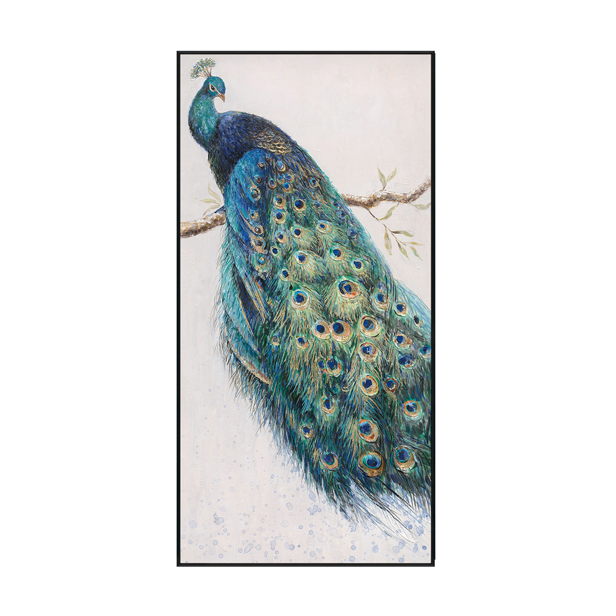 Majestic Peacock Gold Foil Painting #J3541