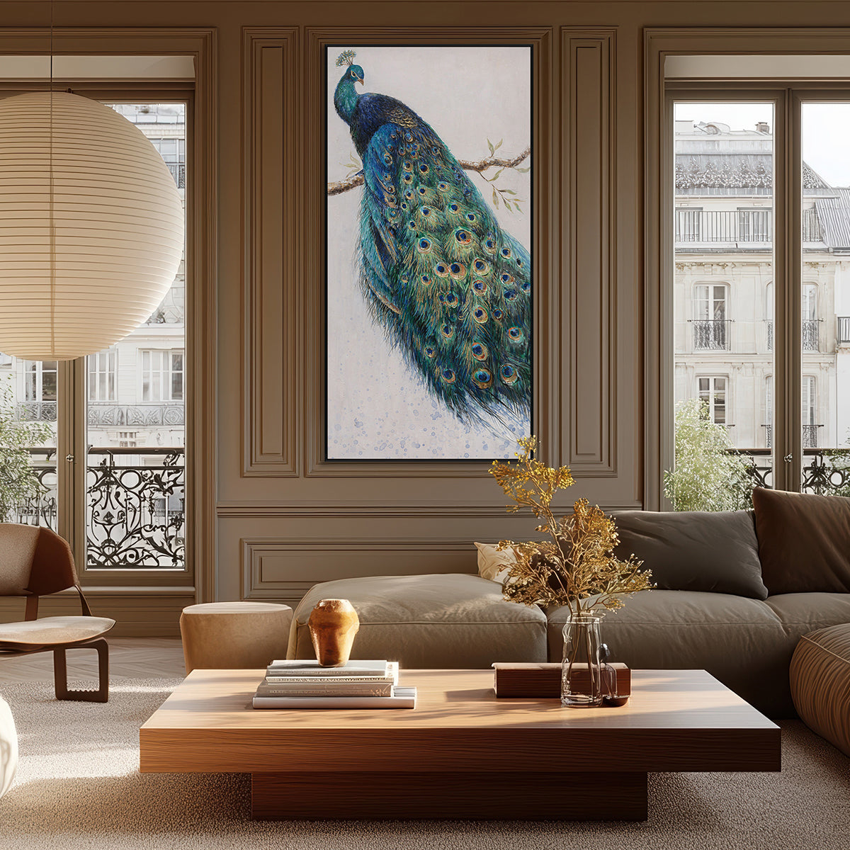 Majestic Peacock Gold Foil Painting #J3541